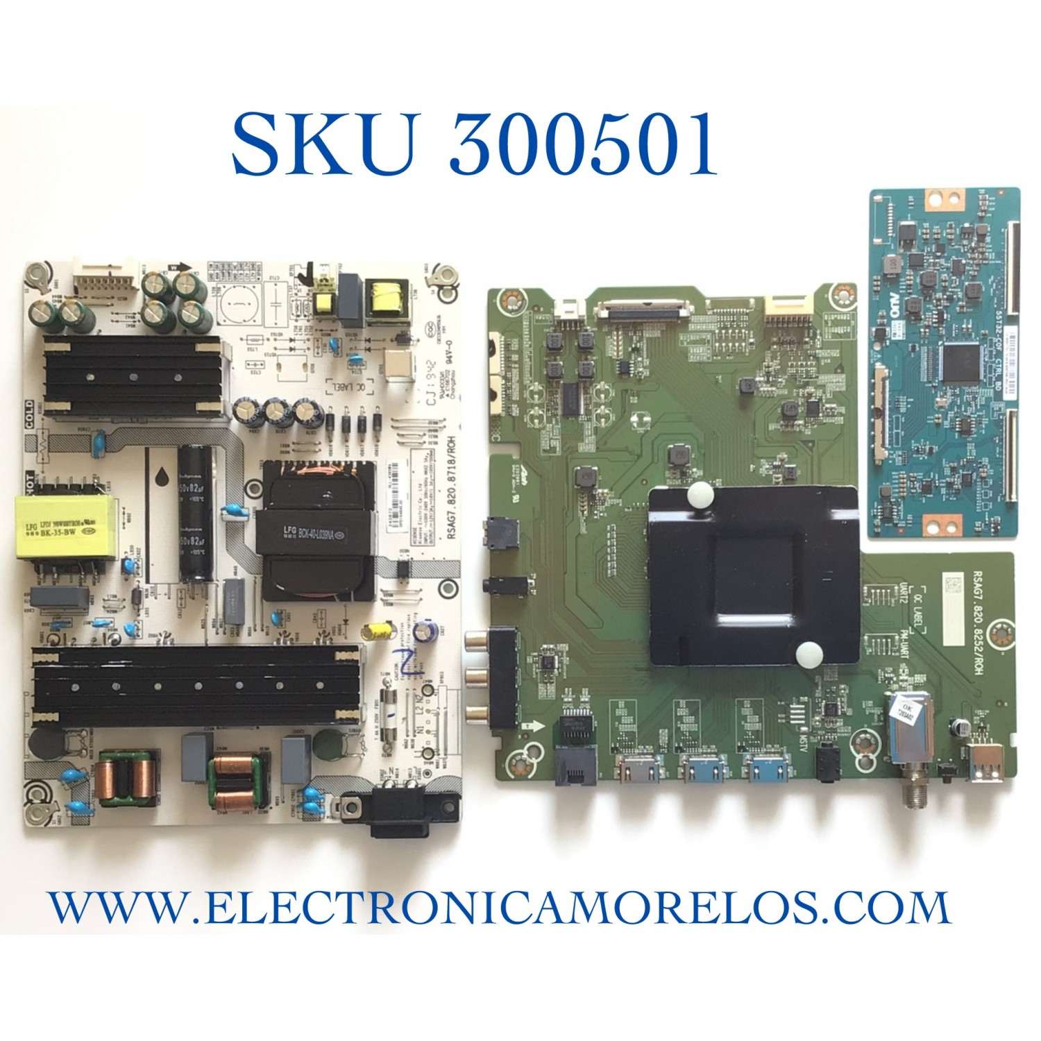 KIT DE TARJETAS PARA TV SHARP MAIN 251351 / RSAG7.820.8252 / HU50A6131UWR / 242845 / FUENTE 243672 / RSAG7.820.8718/ROH / HLL-4365WA / T-CON 55.50T32.C10 / 55T32-C0F CTRL BD / 5550T32C10 / S1/GM/BBY/ROH / MODELO LC-50BU711U / LC-50LBU711U  